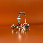 argola media 4,1cm ouro branco  foto angulo3/4
