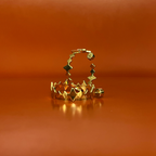 argola 4,1cm media dourada foto angulo 3/4