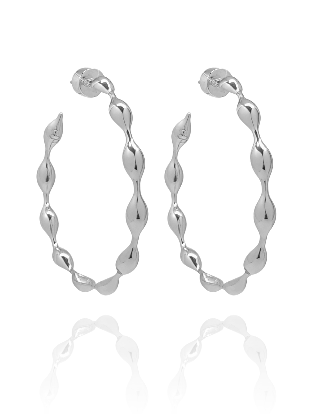 hoops_earring_waves_maré_silver_white_gold_18kts jewelry |Elba