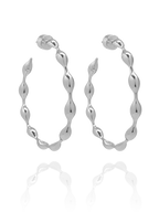 hoops_earring_waves_maré_silver_white_gold_18kts jewelry |Elba