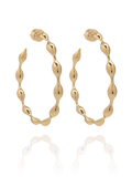 hoops_earring_waves_maré_brass_yellow_gold_18kts jewelry |Elba