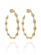 hoops_earring_waves_maré_brass_yellow_gold_18kts jewelry |Elba