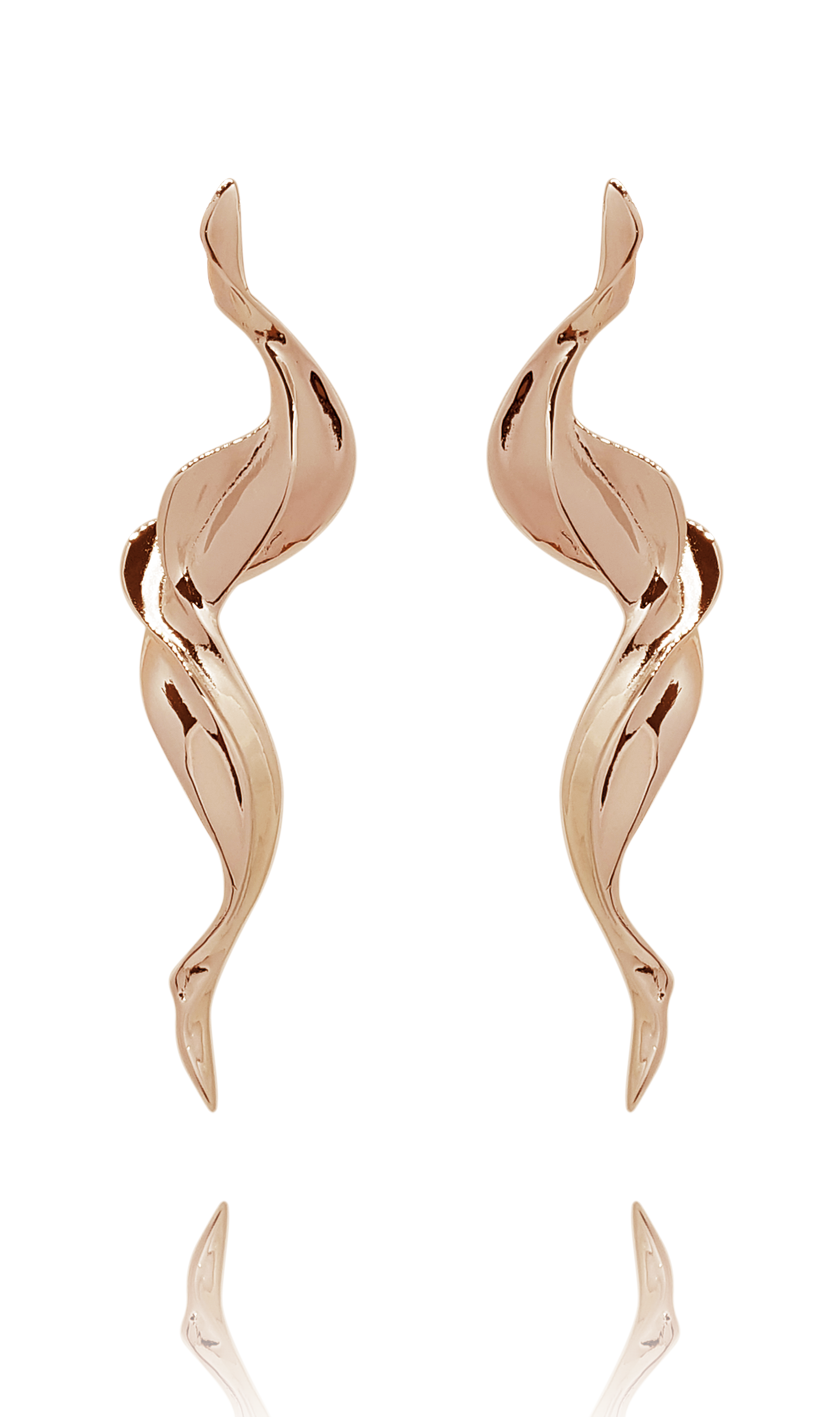 earring_flame brass rose gold 18kts jewelry |Elba