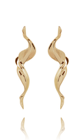 earring_flame brass yellow gold 18kts jewelry |Elba