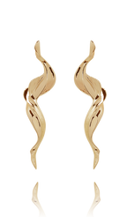 earring_flame brass yellow gold 18kts jewelry |Elba