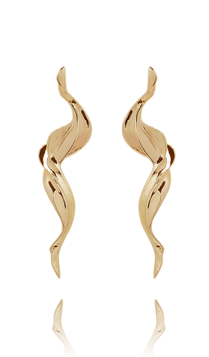 earring_flame brass yellow gold 18kts jewelry |Elba
