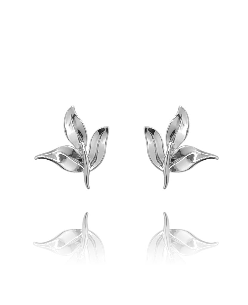 earring_leaf_silver_white_gold_18kts jewelry |Elba