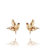 earring_leaf_brass_rose_gold_18kts jewelry |Elba