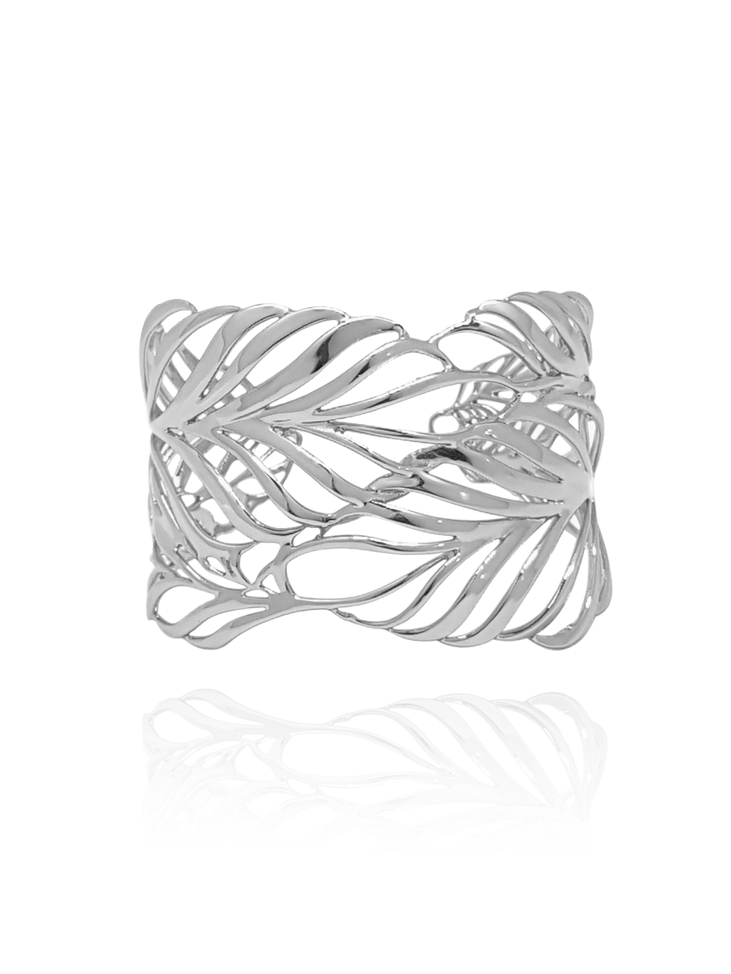 cuff_manchette_palmeira_palm tree_silver_white_gold_18kts jewelry |Elba