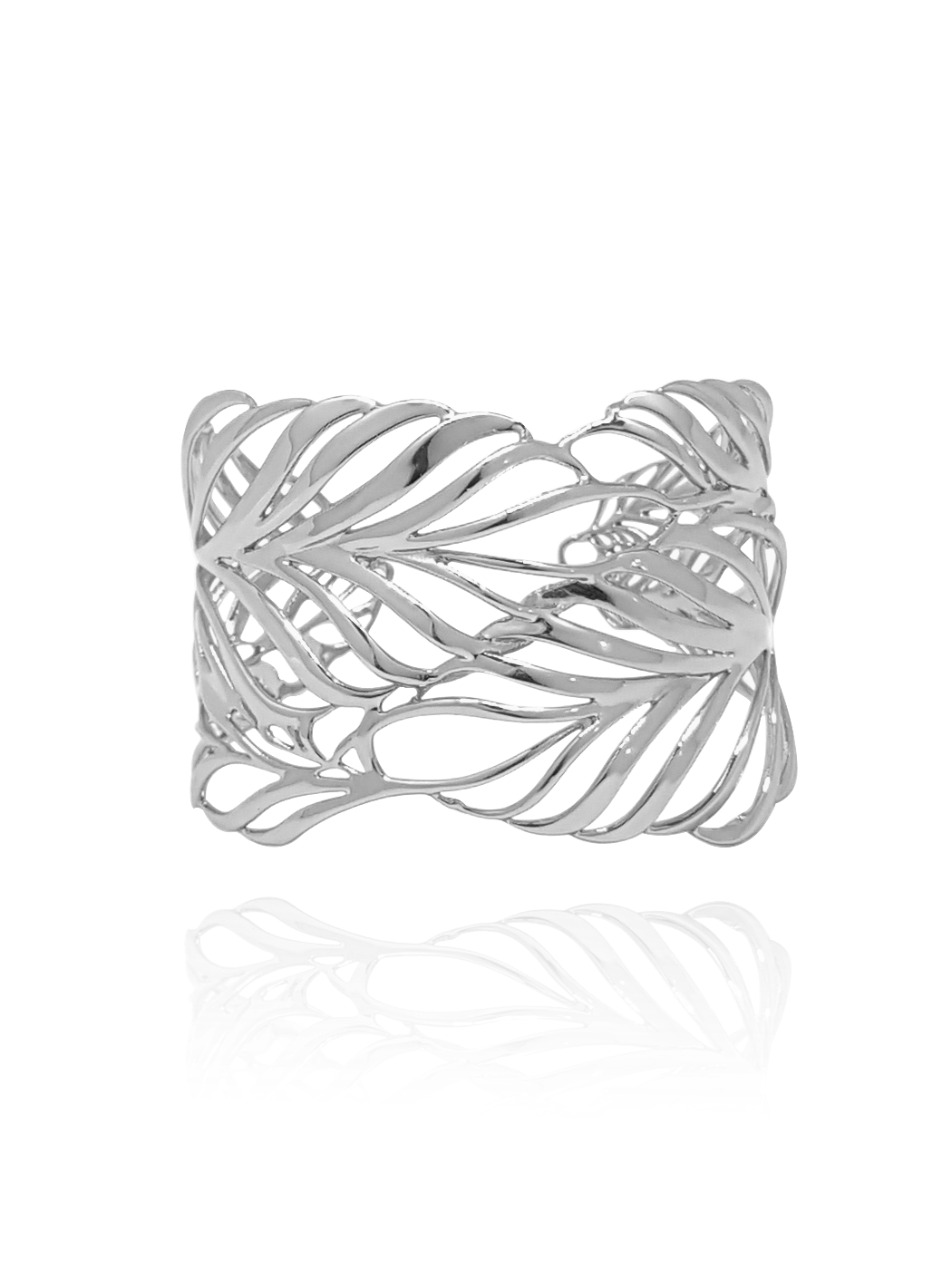 cuff_manchette_palmeira_palm tree_silver_white_gold_18kts jewelry |Elba