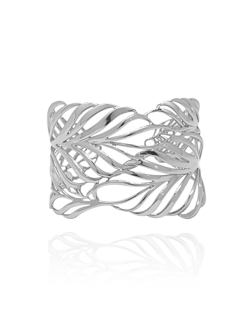 cuff_manchette_palmeira_palm tree_silver_white_gold_18kts jewelry |Elba