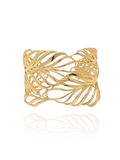 cuff_manchette_palmeira_palm tree_brass_yellow_gold_18kts jewelry |Elba