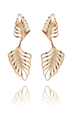 earring_palmeira_palm tree_brass_rose_gold_18kts jewelry |Elba