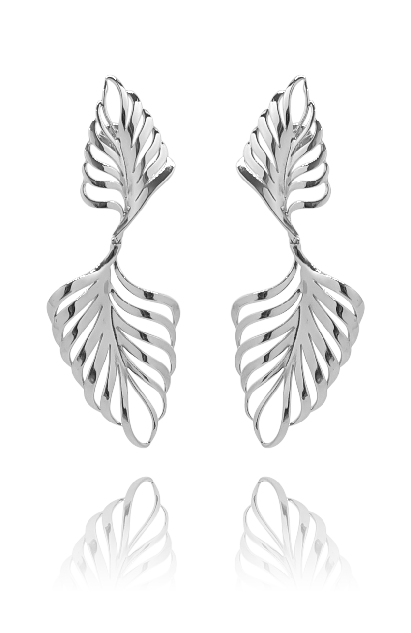 earring_palmeira_palm tree_silver_white_gold_18kts jewelry |Elba