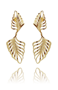 earring_palmeira_palm tree_brass_yellow_gold_18kts jewelry |Elba