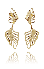 earring_palmeira_palm tree_brass_yellow_gold_18kts jewelry |Elba