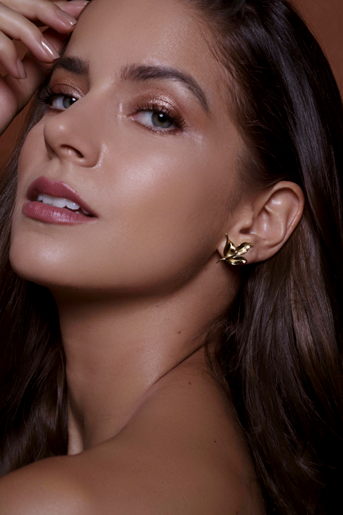 earring_leaf_yellow_gold_ 18kts jewelry |Elba