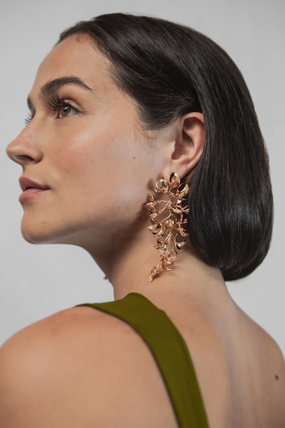 virgem I virgo bloom yellow gold chandelierearring